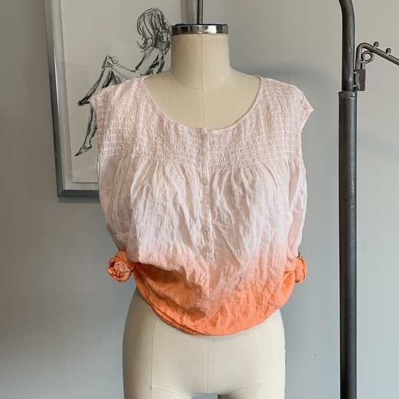 Free People Little Bit of Something Smocked Ombré Top - Picture 5 of 5